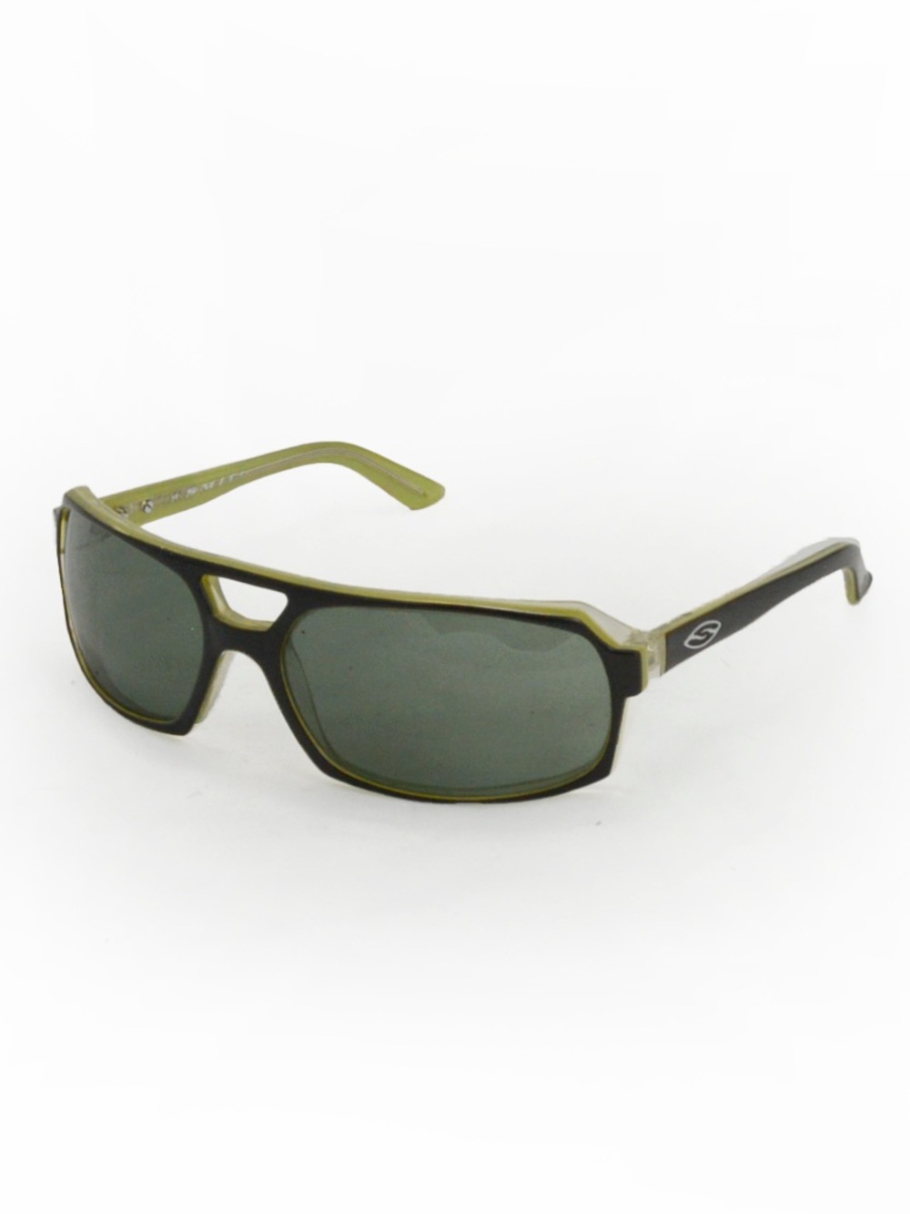Vintage Smith Sunglasses HEMI TLT Black Lime Green Frames Dark Gray Lenses